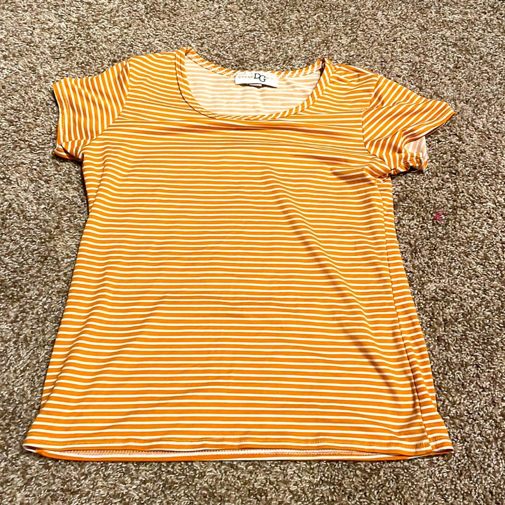 Stripped orange shirt